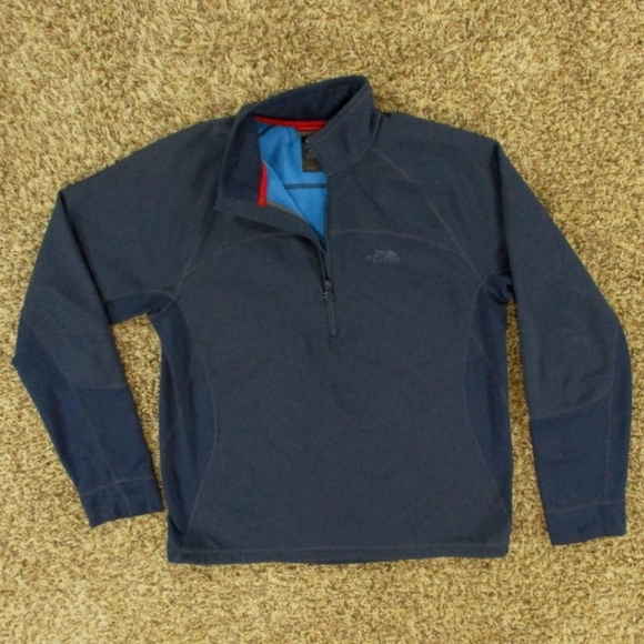 The North Face Sweatshirt Men's Medium Navy Blue Half‎ 1/2 Zip Pullover - Picture 1 of 10